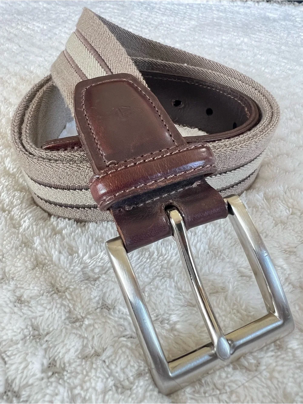 Vintage Dockers Heritage Leather Canvas Stretch Cord Casual 11DK03 Belt- SZ 36
